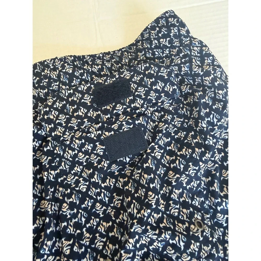 NWT Caribbean Joe Mens Navy Blue Geometric Print Board‎ Shorts Swim Trunks 3XB